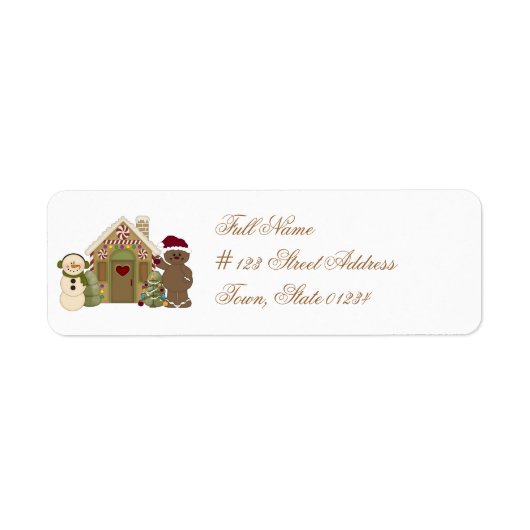 Gingerbread Huis Mailing Labels (Voorkant)