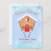 Gingerbread huis met chocolade kussen verplaatsen aankondiging (Voorkant)