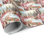 Gingerbread huis met snoepstokken cadeaupapier (Rol Hoek)