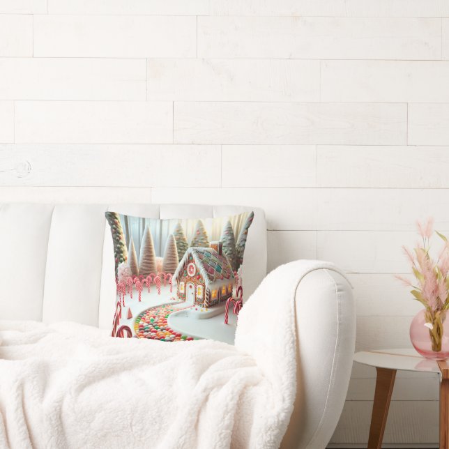 Gingerbread huis met snoepstokken kussen (Bank)