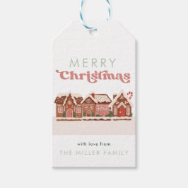 Gingerbread Huis Modern Vrolijk Kerstfeest Cadeaulabel
