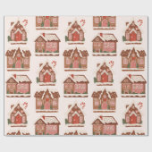 Gingerbread Huis Modern Vrolijk Kerstfeest Cadeaupapier (Vlak)