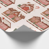 Gingerbread Huis Modern Vrolijk Kerstfeest Cadeaupapier (Hoek)