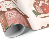 Gingerbread Huis Modern Vrolijk Kerstfeest Cadeaupapier (Rol Hoek)