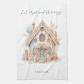 Gingerbread Huis Naam Eet Drink Be Merry Vakantie Theedoek (Verticaal)