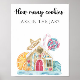 Gingerbread huis - raad hoeveel koekjes poster