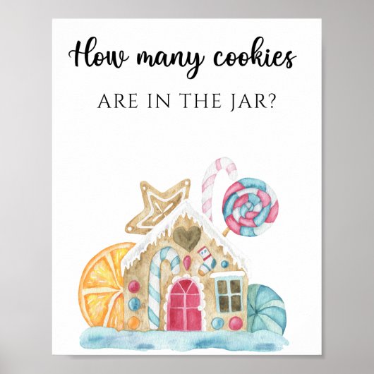Gingerbread huis - raad hoeveel koekjes poster (Voorkant)