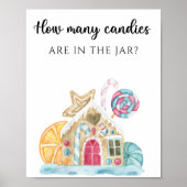 Gingerbread huis - raad hoeveel snoepjes poster (Voorkant)