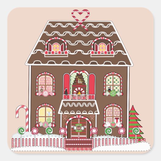 Gingerbread huis stickers (Voorkant)