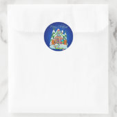 GINGERBREAD HUIS VAN SHARON SHARPE RONDE STICKER (Tas)