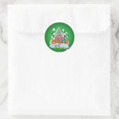 GINGERBREAD HUIS VAN SHARON SHARPE RONDE STICKER (Tas)