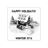 Gingerbread huis Winter Feestdagen Stamper Rubberstempel (Afrduk)