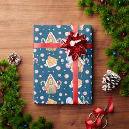 Gingerbread Huizen & Candy Canes Roll Cadeaupapier