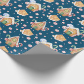 Gingerbread Huizen & Candy Canes Roll Cadeaupapier (Hoek)