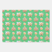 Gingerbread Huizen & Candy Canes Set Inpakpapier Vel (Voorkant 3)