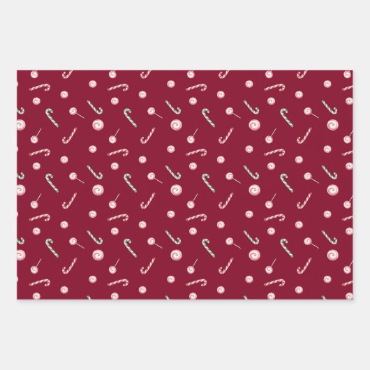 Gingerbread Huizen & Candy Canes Set Inpakpapier Vel (Voorkant 2)