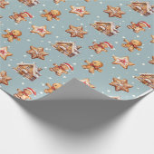 Gingerbread Huizen en Mannen Cadeaupapier (Hoek)