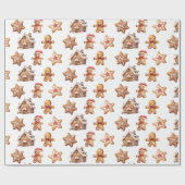 Gingerbread Huizen en Mannen Cadeaupapier (Vlak)