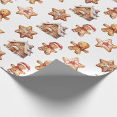 Gingerbread Huizen en Mannen Cadeaupapier (Hoek)