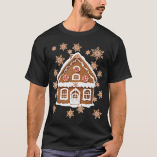 Gingerbread huizen en sneeuwvlokken Sweet Christma T-shirt