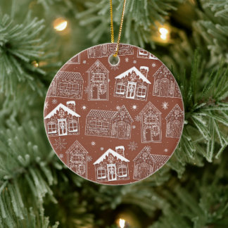 Gingerbread Huizen in het Snow Tree Ornament