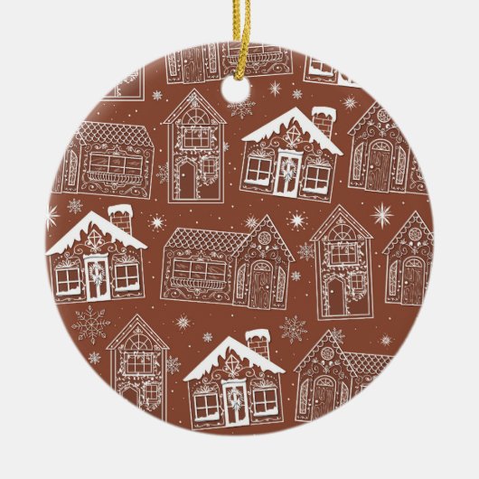 Gingerbread Huizen in het Snow Tree Ornament (Voorkant)
