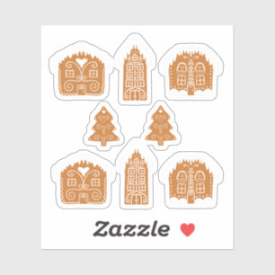 Gingerbread Huizen sticker pack