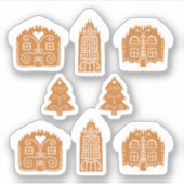 Gingerbread Huizen sticker pack (Voorkant)
