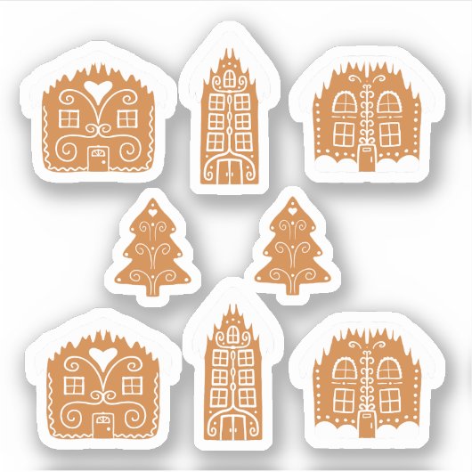 Gingerbread Huizen sticker pack (Voorkant)