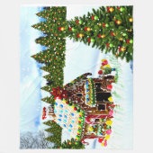 GINGERBREAD HUUSE FLEECE DEKEN (Voorkant)
