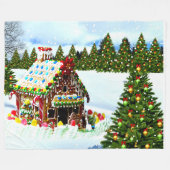 GINGERBREAD HUUSE FLEECE DEKEN (Voorkant (Horizontaal))
