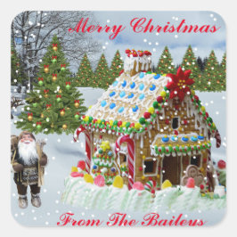 GINGERBREAD HUUSE VIERKANTE STICKER