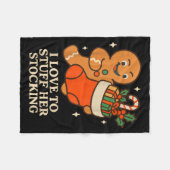 Gingerbread I Love To Stuff Her Stock Jingle His B Fleece Deken (Voorkant (Horizontaal))