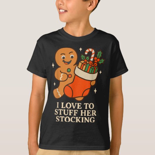 Gingerbread I Love To Stuff Her Stock Jingle His B T-shirt (Voorkant)
