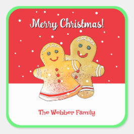 Gingerbread in Snow Sticker