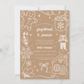 Gingerbread & Jammies | Cozy Christmas Girls Night Kaart (Voorkant)