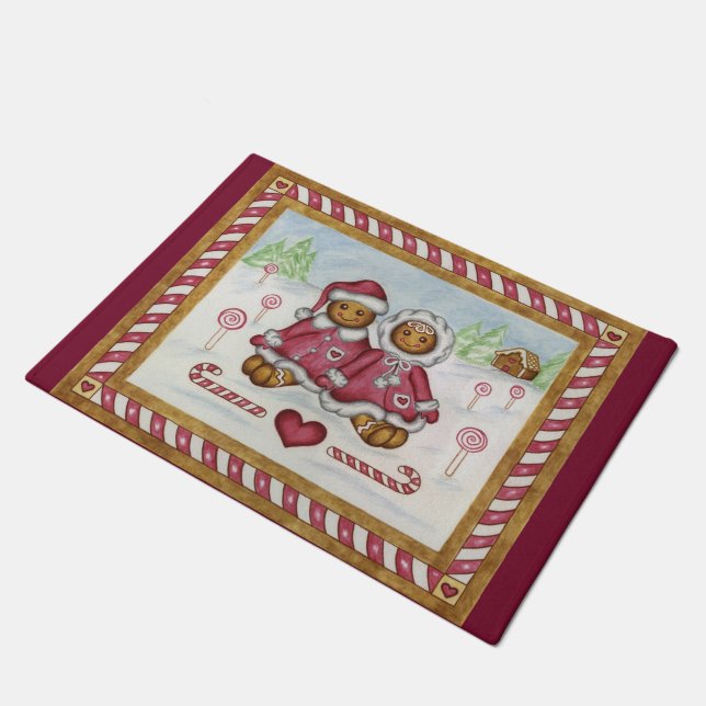 Gingerbread Jongen en Meisje Deurmat (Schuin)