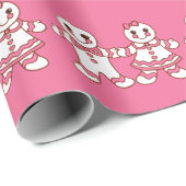 Gingerbread Jongen en Meisje Kerst Verpakkingsdocu Cadeaupapier (Rol Hoek)