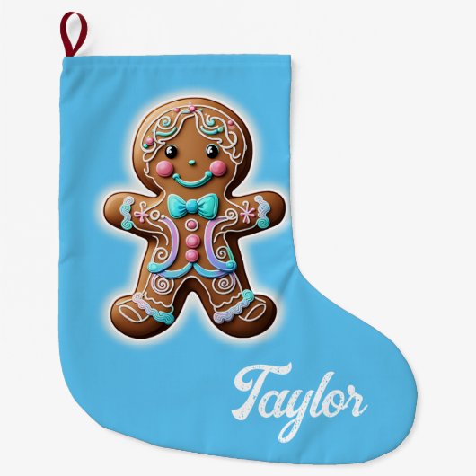 Gingerbread Jongen Grote Kerstsok (Voorkant)