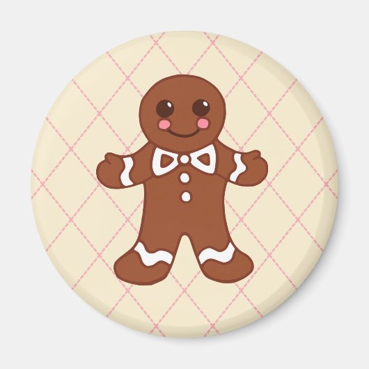 Gingerbread Jongen Kerstmagneet Magneet (Voorkant)