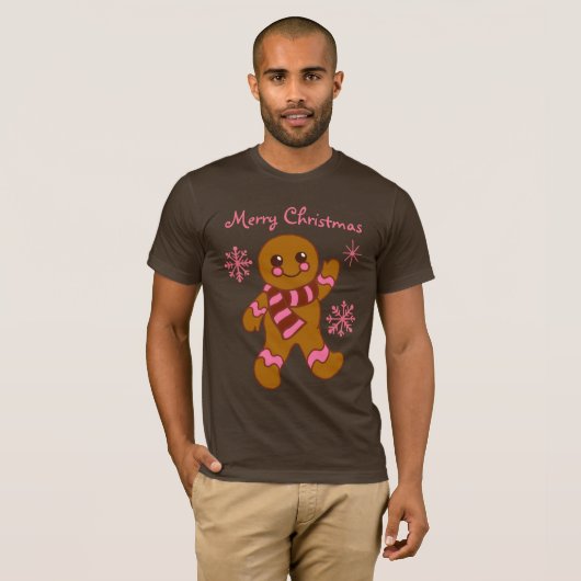 Gingerbread Jongen Kerstmis T-shirt (Voorkant volledig)