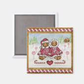 Gingerbread Jongen & Meisje Kerstmagneet Magneet (Voorkant / Achterkant)