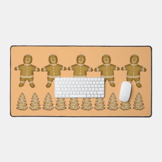 Gingerbread Jongens en Bomen Bureaumat (Keyboard & Muis)