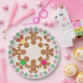 Gingerbread jongens en meisjes cheques papieren bordje (Feest)