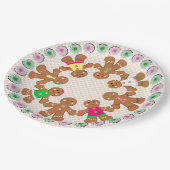 Gingerbread jongens en meisjes cheques papieren bordje (Gekanteld)