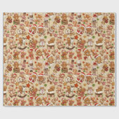 Gingerbread Joy Christmas Wrapping Paper Cadeaupapier (Vlak)