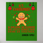 Gingerbread Joy Gepersonaliseerd Kerstteken Poster (Voorkant)
