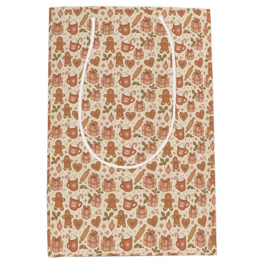 Gingerbread Joy Medium Cadeauzakje (Voorkant)