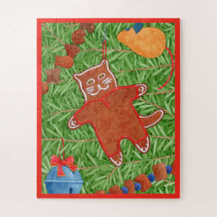 GINGERBREAD KAT 16x20 Grote Stukken Puzzel Legpuzzel