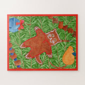 GINGERBREAD KAT 16x20 Grote Stukken Puzzel Legpuzzel (Horizontaal)